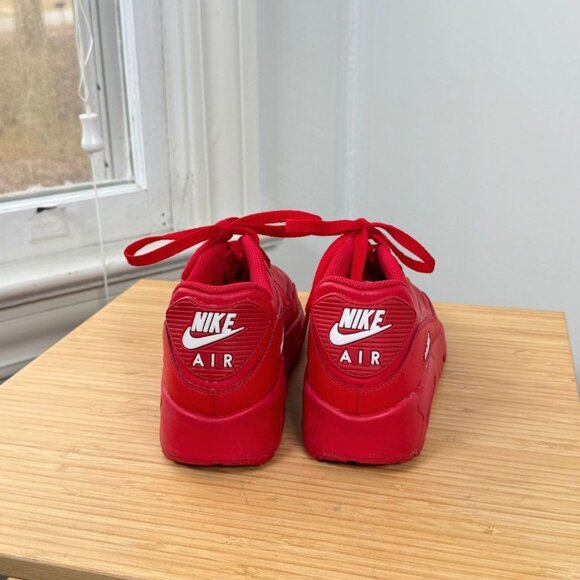 Nike Air Max 90 Leather GS University Red Sneakers 833412-606 Size 6Y Womans 7.5 - Picture 4 of 8